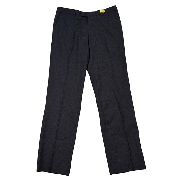 Banana Republic Other - Banana Republic Mens 34x32 Suit Pants Charcoal Gray Plaid Flat Front Wool EUC